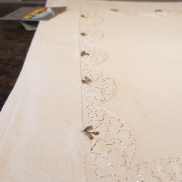 Nwt 100%cotton / India  white with silver - Picture 4 of 6